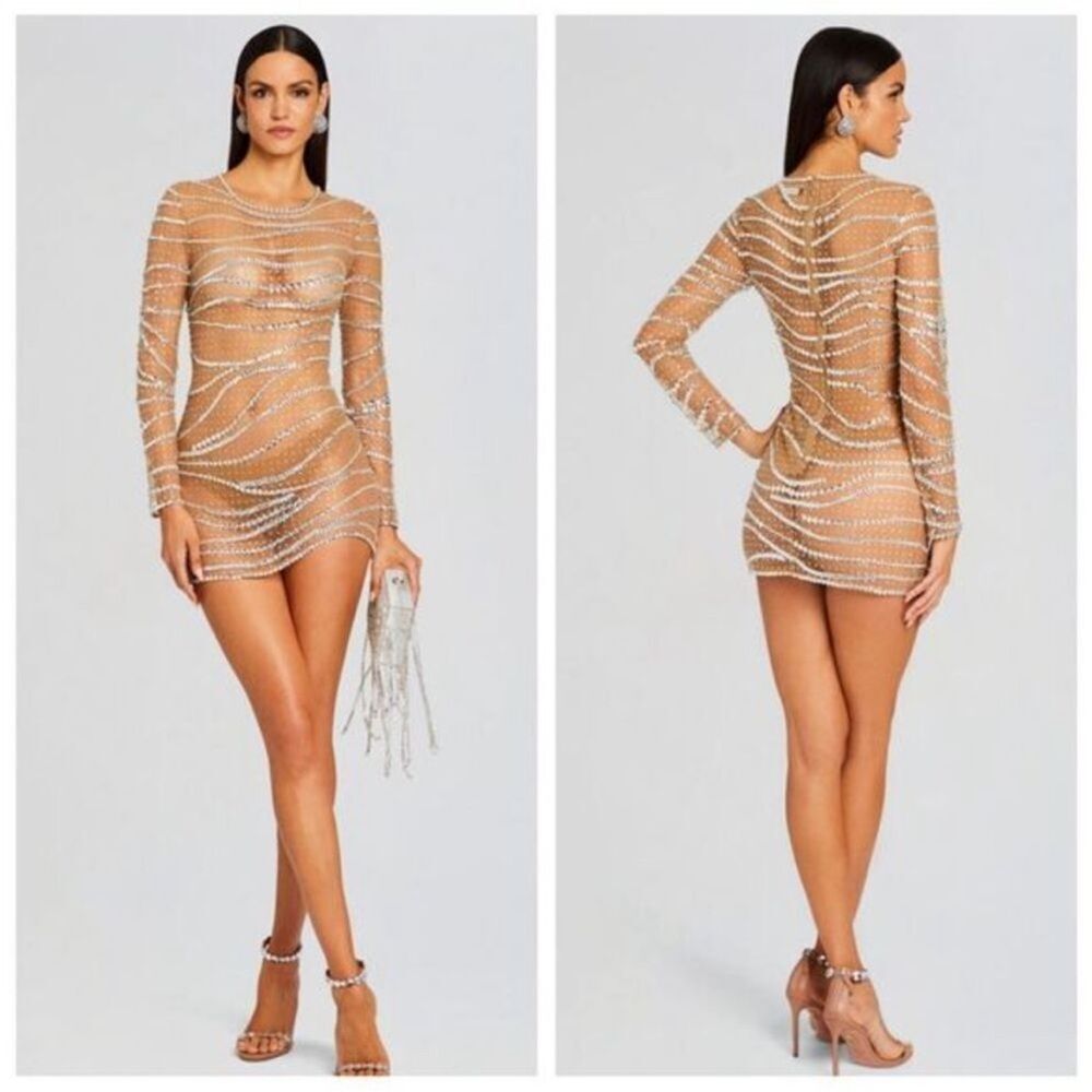 Retrofete Raes Crystal Dress Size small in tannin NWT